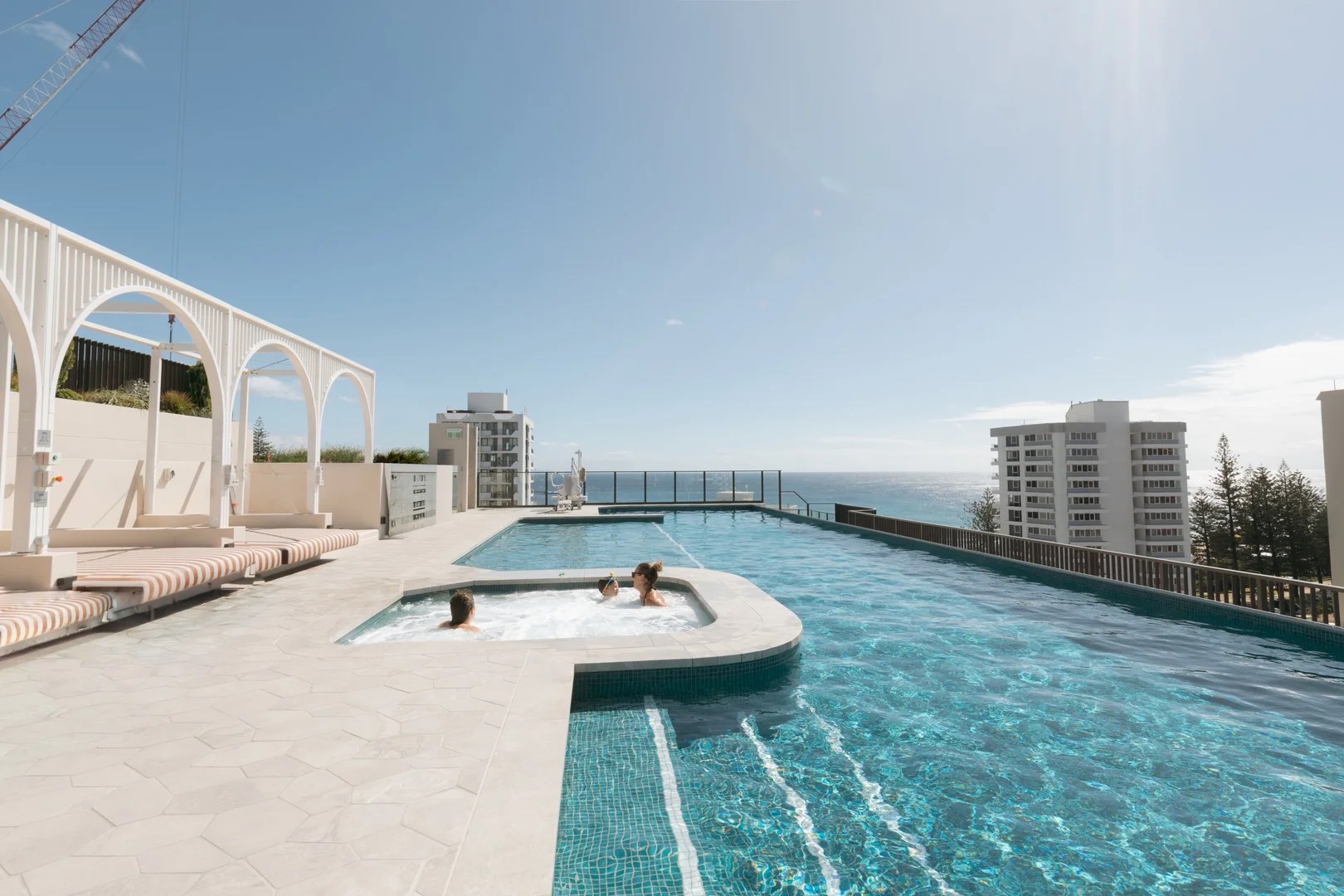 Rooftop magnesium pool with ocean views at Esprit, Rainbow Bay