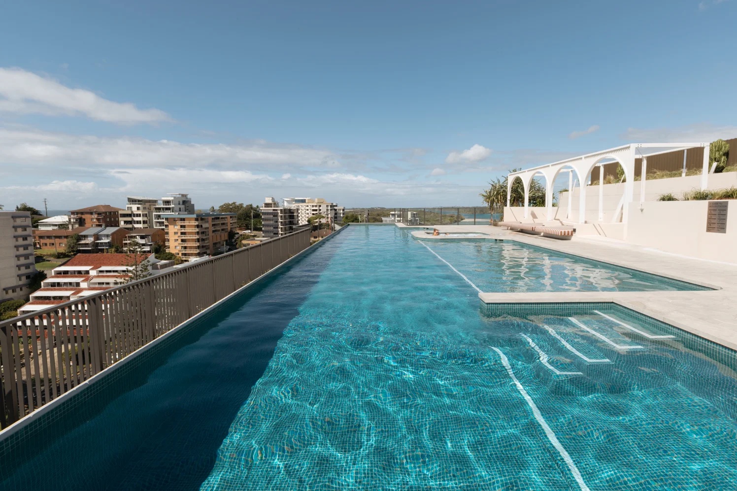 Rooftop pool and coastal outlook